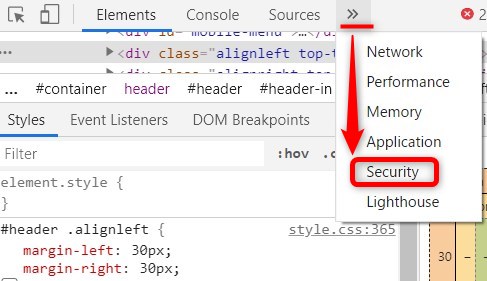 TLSバージョンの確認方法（Chrome）