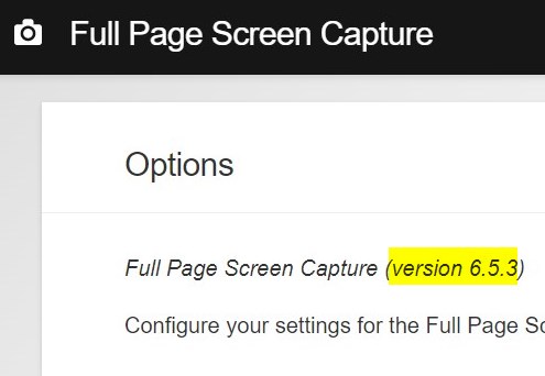Full Page Screen Capture バージョン6.5.3