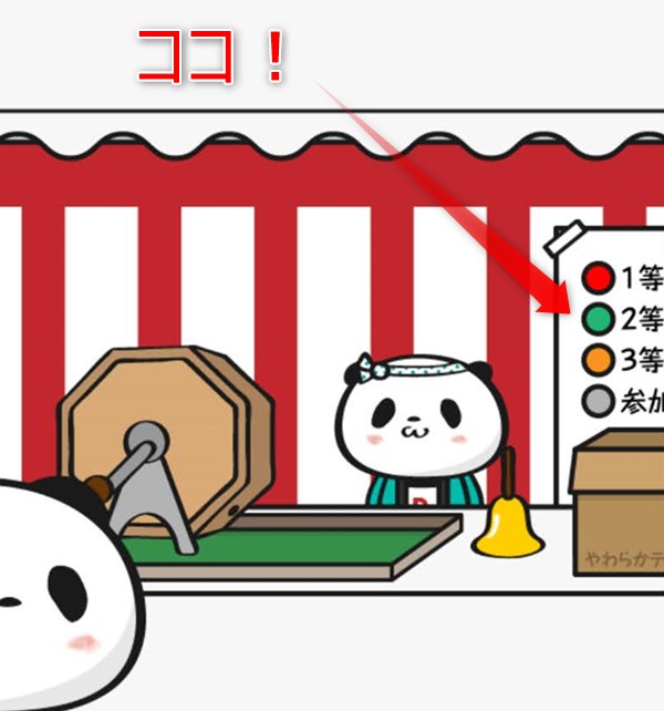 楽天ポイントクラブアプリのガラガラくじ 当たり